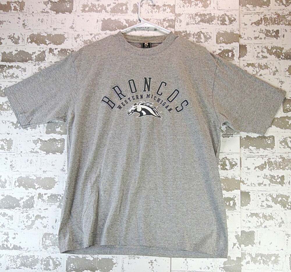Gear For Sports Big Cotton Western Michigan Broncos Gray Graphic Tee L G1310-950
